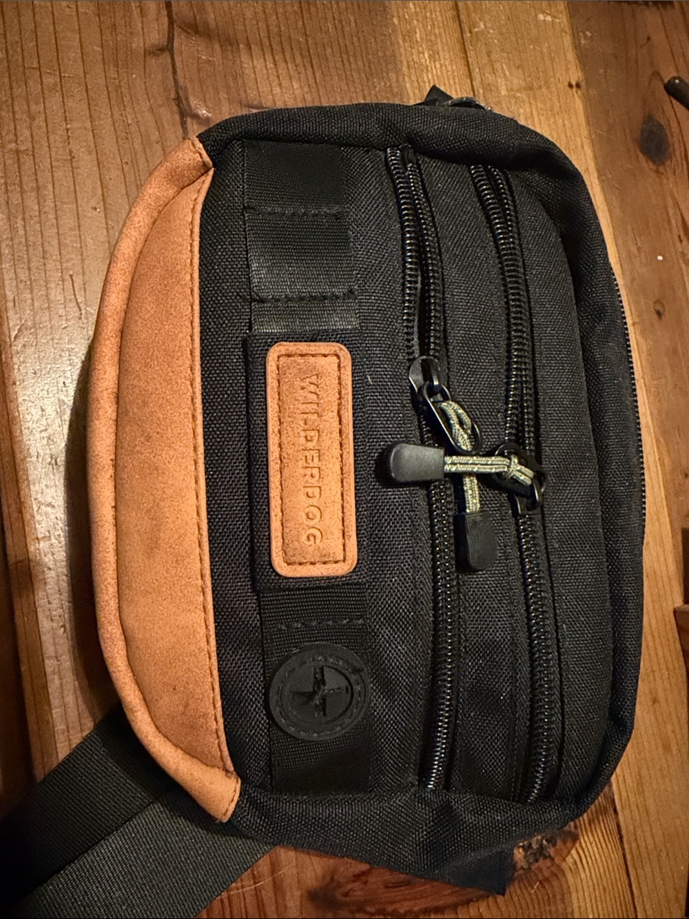 Wilderdog Fanny pack Black and Tan Canvas Waist Pack - Picture 3 of 9